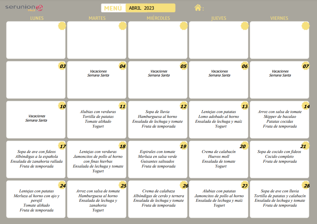 ABRIL SIN LEGUMBRES NI PESCADO